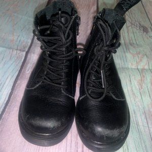 Dr. Martens Docs Kids Black Patent Leather Combat Boots Toddler 8T Zipper